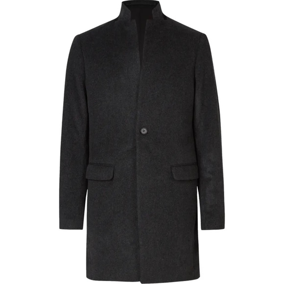 NWT Allsaint Manor Wool Coat Charcoal Gray size 40 - Picture 2 of 6